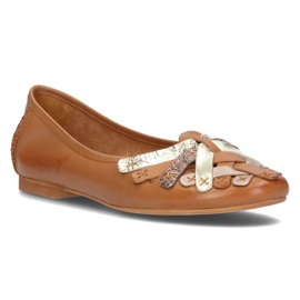 Ballerines en cuir Filippo 01358 rouge brun 1