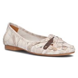 Ballerines en cuir Filippo 01358 beige 1