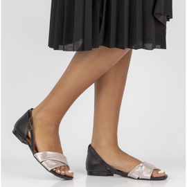 Sandales en cuir Filippo 04614-15 / 00-5 rose-noir 1