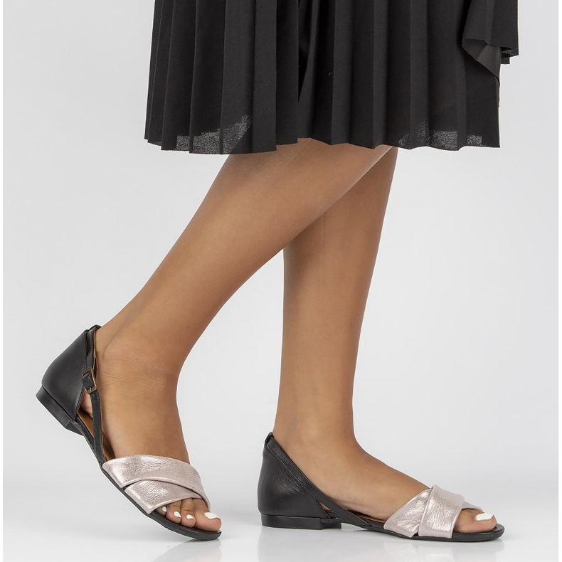 Sandales en cuir Filippo 04614-15 / 00-5 rose-noir 1