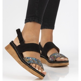 Sandales en cuir Filippo 04142-20 / 00-5 noir multicolore le noir 1