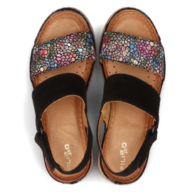 Sandales en cuir Filippo 04142-20 / 00-5 noir multicolore le noir 5