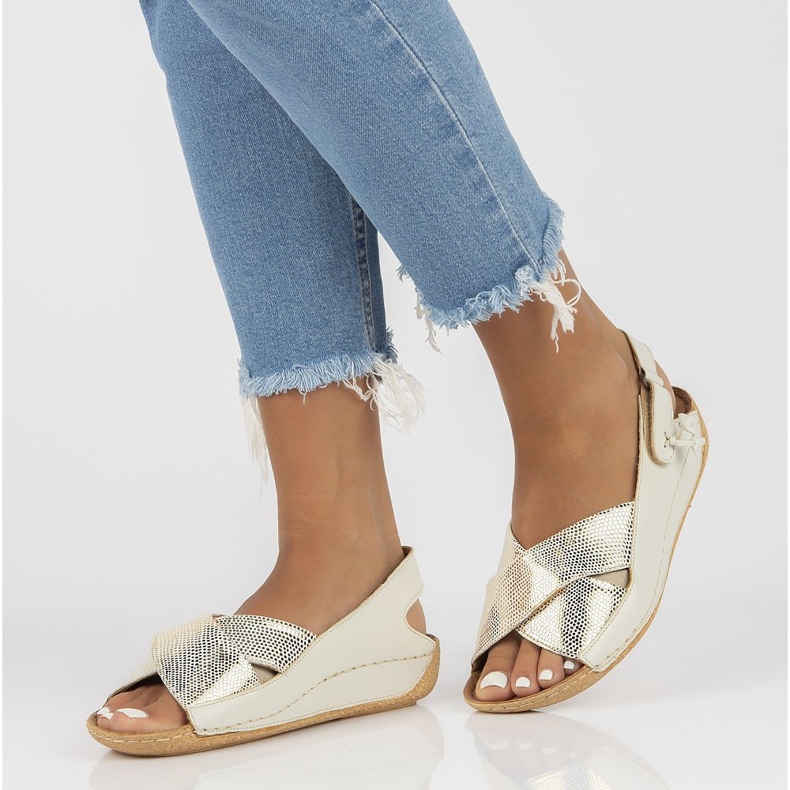 Sandales en cuir Filippo 00994-37 / 00-5 écru 1