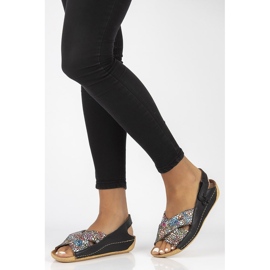 Sandales en cuir Filippo 00994-57 / 00-5 noir multicolore le noir 2