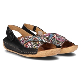 Sandales en cuir Filippo 00994-57 / 00-5 noir multicolore le noir 3