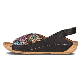 Sandales en cuir Filippo 00994-57 / 00-5 noir multicolore le noir 4