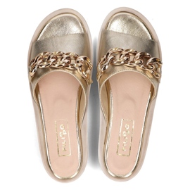Babouches en cuir Filippo 105 or doré 1