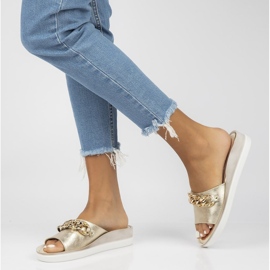 Babouches en cuir Filippo 105 or doré 2