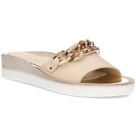 Babouches en cuir Filippo 105 beige 1 Babouches en cuir Filippo 105 beige 1