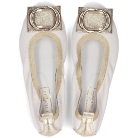 Ballerines Filippo 103 en cuir blanc blanche 2