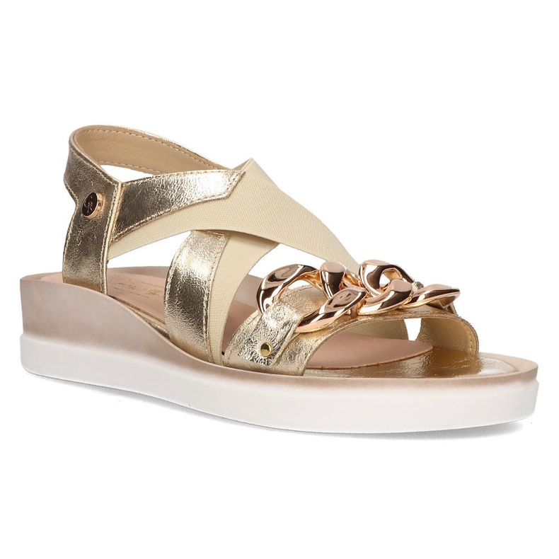 Sandales en cuir Filippo 109 beige et or 2