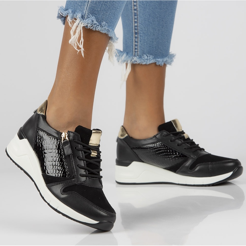 Baskets en cuir Filippo DP2052/21 Bk noir le noir 2