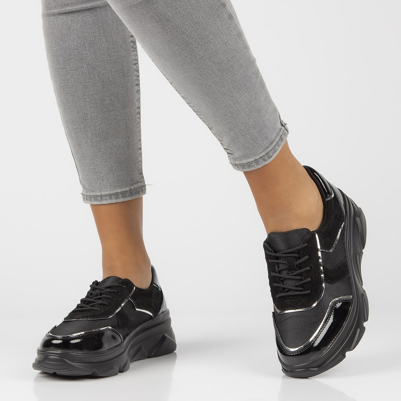 Baskets à lacets en cuir Filippo DP3178/21 Bk noir le noir 1