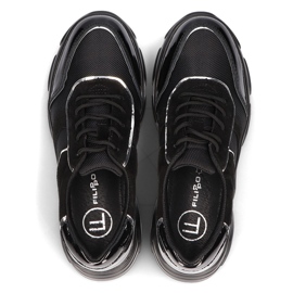 Baskets à lacets en cuir Filippo DP3178/21 Bk noir le noir 5