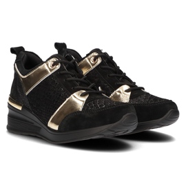 Baskets en cuir Filippo DP3170 / 21 Bk or noir le noir d'or 7