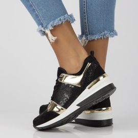 Baskets en cuir Filippo DP3170/21 Go or noir le noir 10