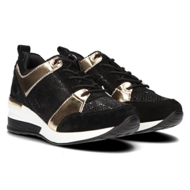 Baskets en cuir Filippo DP3170/21 Go or noir le noir 7