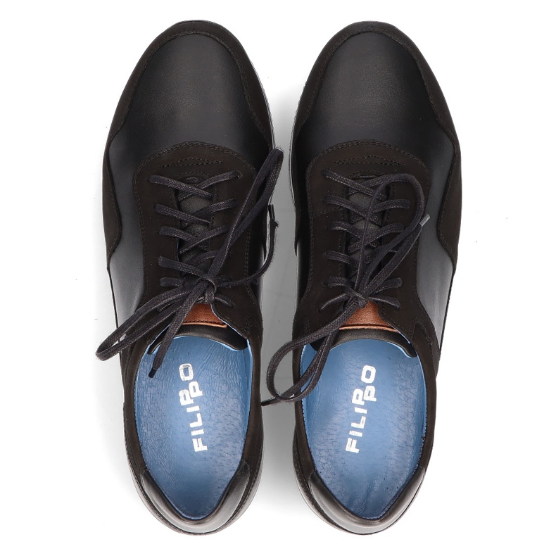 Chaussures en cuir Filippo 1755 noir le noir 1