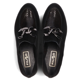 Mocassins en cuir Filippo 124 noir 1