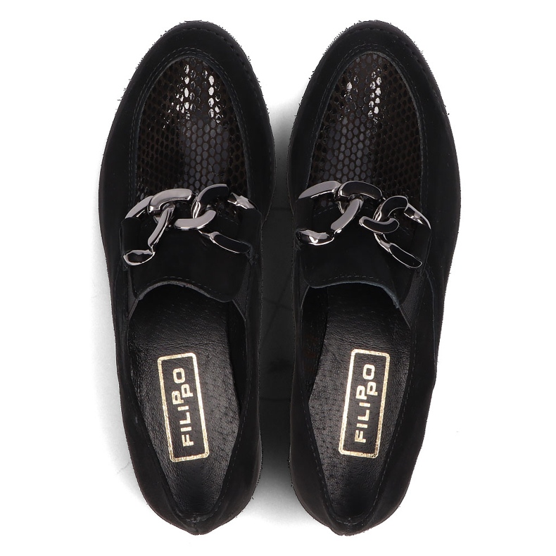 Mocassins en cuir Filippo 124 noir 1