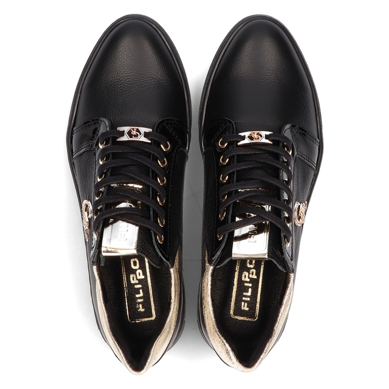 Baskets en cuir Filippo 128 noir le noir 1