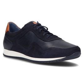 Chaussures en cuir Filippo 1755 bleu marine 1