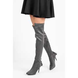 Vices Bottes boho sur un talon haut gris 5