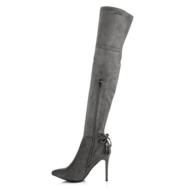 Vices Bottes boho sur un talon haut gris 2
