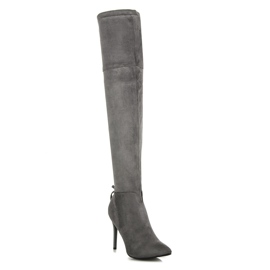 Vices Bottes boho sur un talon haut gris 4