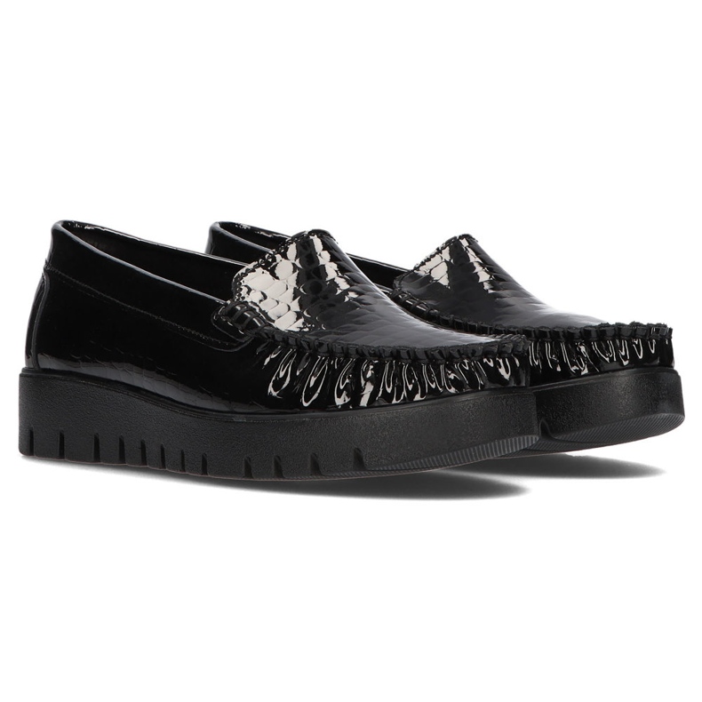 Chaussures en cuir Filippo DP3024/21 Bk Cr noir le noir 1