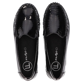 Chaussures en cuir Filippo DP3024/21 Bk Cr noir le noir 5
