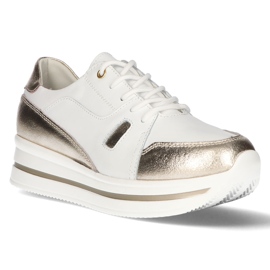Baskets en cuir Filippo DP3407 / 21 Wh blanc blanche d'or 2
