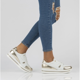 Baskets en cuir Filippo DP3407 / 21 Wh blanc blanche d'or 7