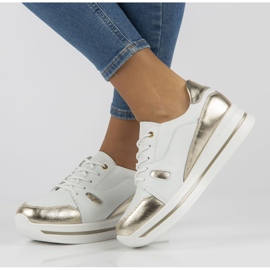 Baskets en cuir Filippo DP3407 / 21 Wh blanc doré 1