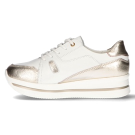 Baskets en cuir Filippo DP3407 / 21 Wh blanc blanche d'or 3