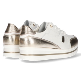 Baskets en cuir Filippo DP3407 / 21 Wh blanc blanche d'or 4