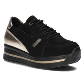 Baskets en cuir Filippo DP3407/21 Bk Go Noir le noir d'or 1