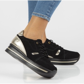 Baskets en cuir Filippo DP3407/21 Bk Go Noir le noir d'or 7
