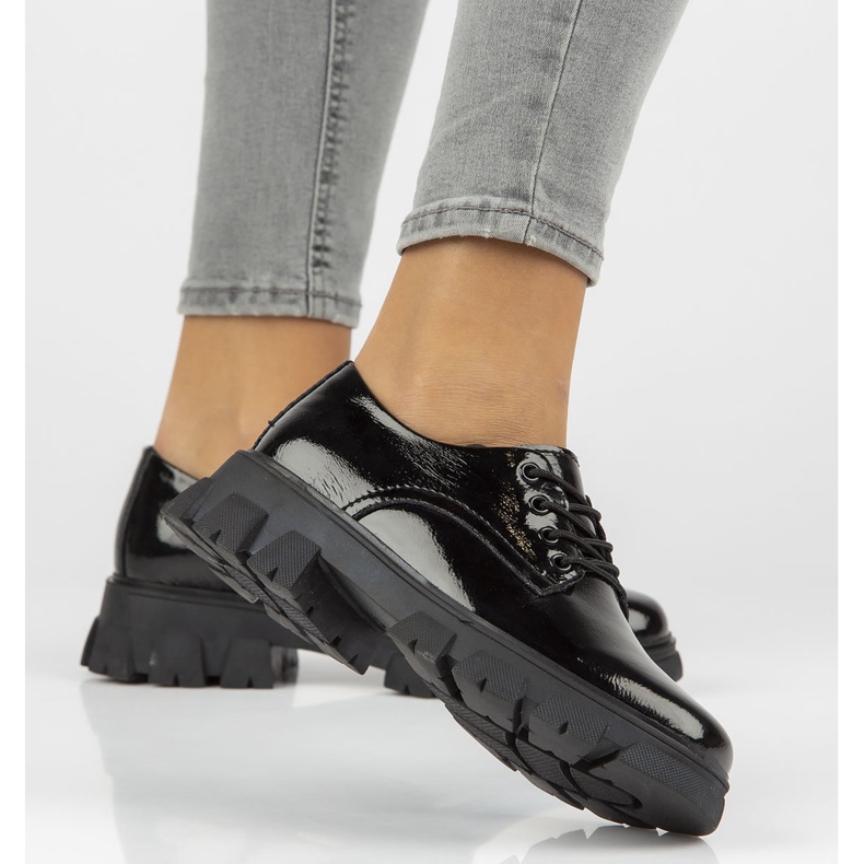 Chaussures en cuir Filippo DP3153 / 21 Bk noir 1