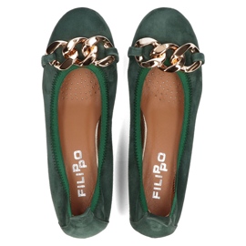 Ballerines en cuir Filippo 894 vert 3