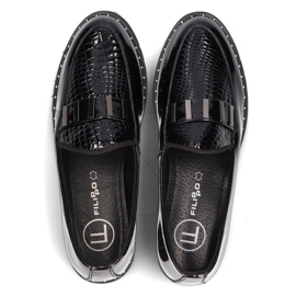 Mocassins en cuir Filippo DP1515 / 22 Bk L noir le noir 6