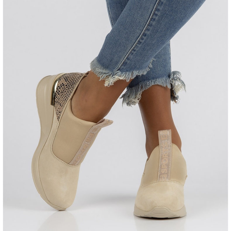 Baskets en cuir Filippo DP1689/22 Be beige 2