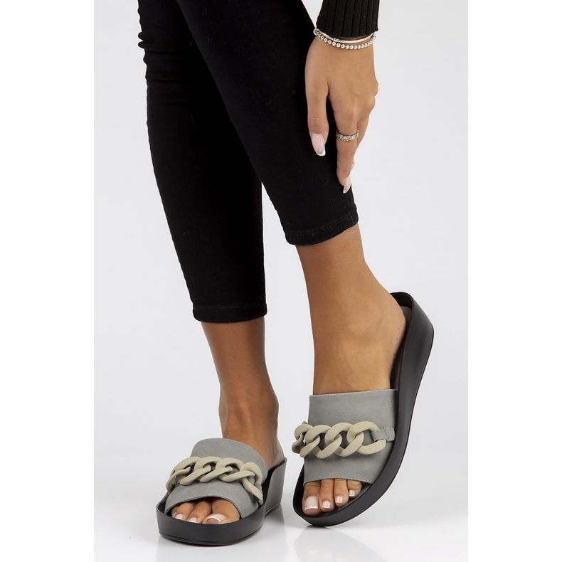 Chaussons en cuir Filippo DK3593 / 22 Gr gris 1