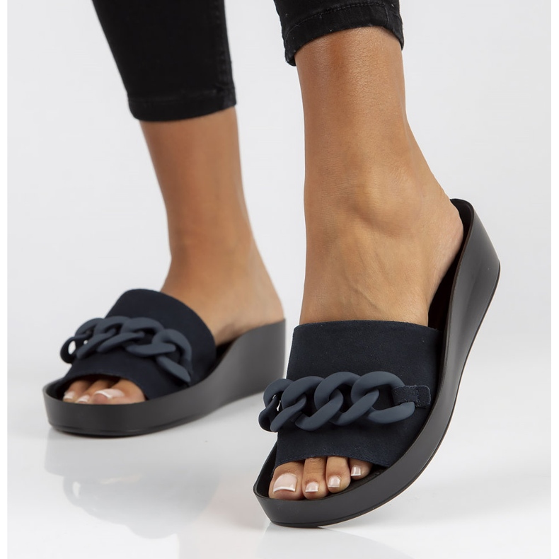 Babouches en cuir Filippo DK3593/22 Nv bleu marine 2 Babouches en cuir Filippo DK3593/22 Nv bleu marine 2