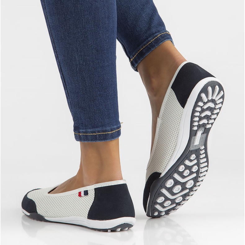 Chaussures en cuir Filippo DP142/22 Wh Nv blanc et bleu marine blanche 2