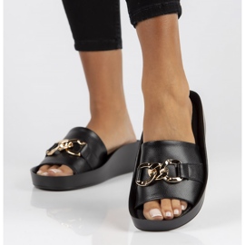 Chaussons en cuir Filippo DK3590 / 22 Bk noir 2