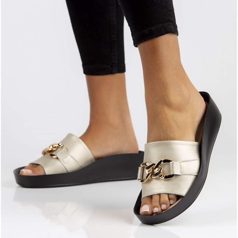 Babouches en cuir Filippo DK3590/22 Go doré d'or 1 Babouches en cuir Filippo DK3590/22 Go doré d'or 1