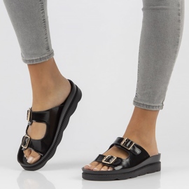 Babouches en cuir Filippo DK3599/22 Bk noir 2