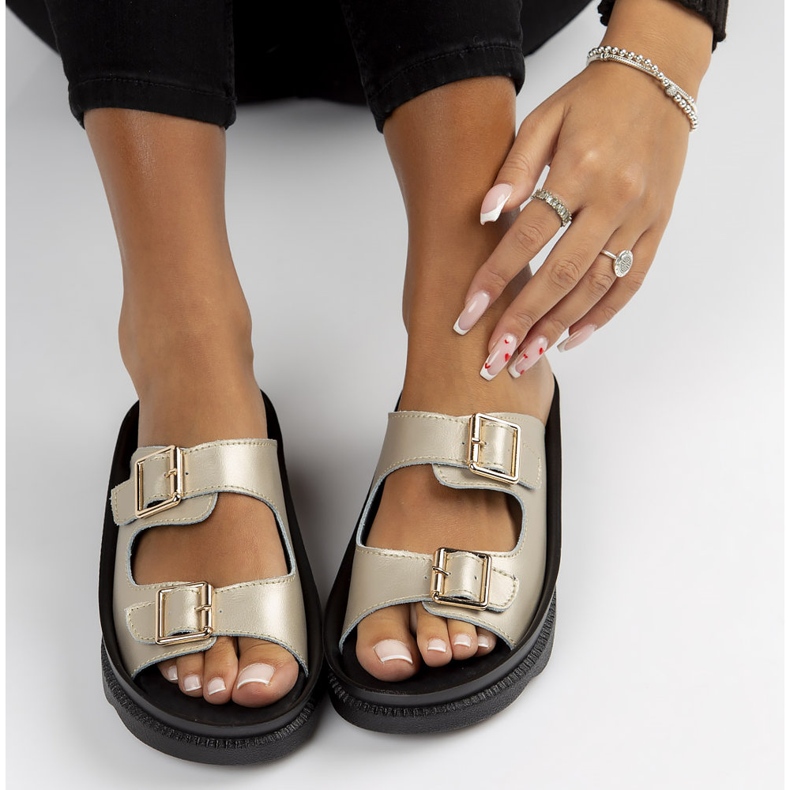 Babouches en cuir Filippo DK3599/22 Go doré d'or 2