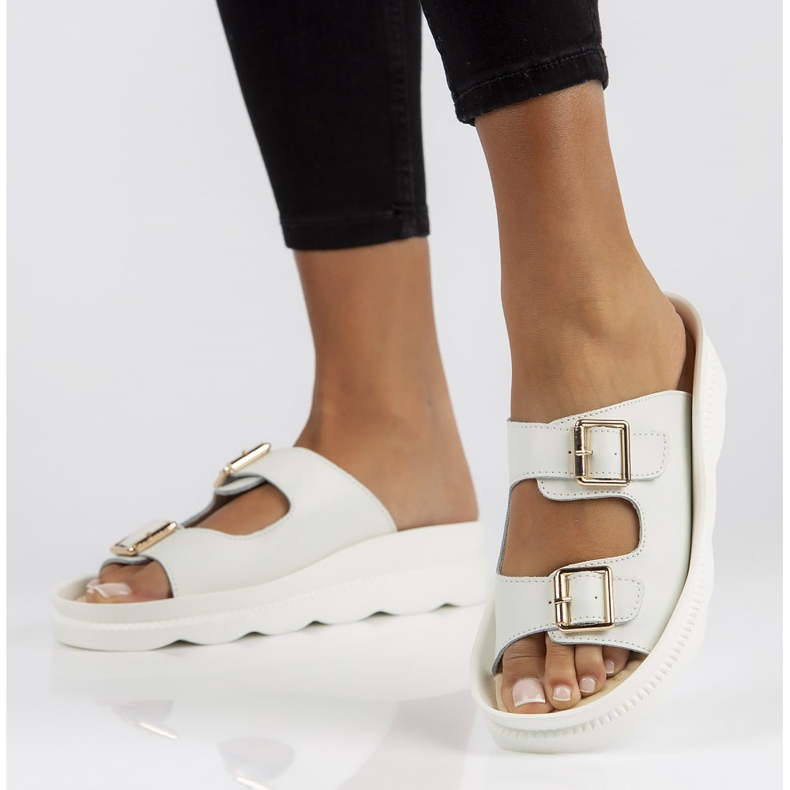 Chaussons en cuir Filippo DK3599 / 22 Wh blanc 1